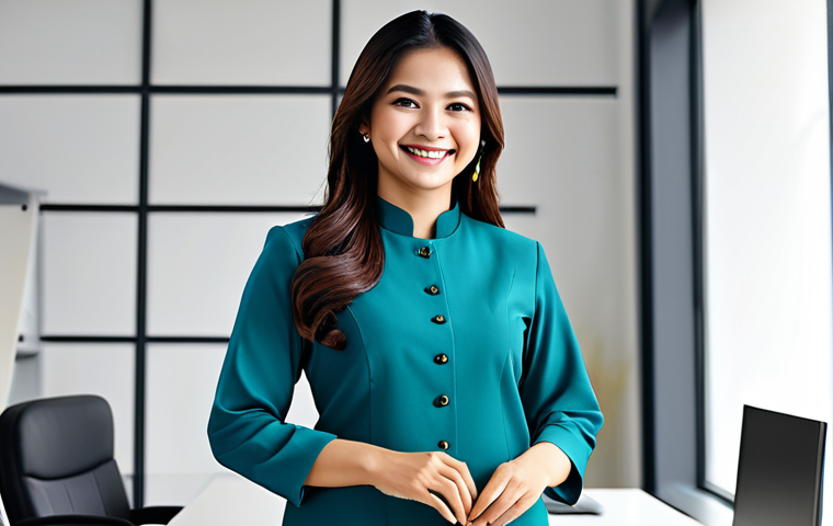 **
"A woman, fully clothed in a professional Baju Kurung, smiling confidently in a modern office setting, safe for work, appropriate content, modest, professional, perfect anatomy, natural pose, well-formed hands, proper finger count, natural body proportions, high quality."
**