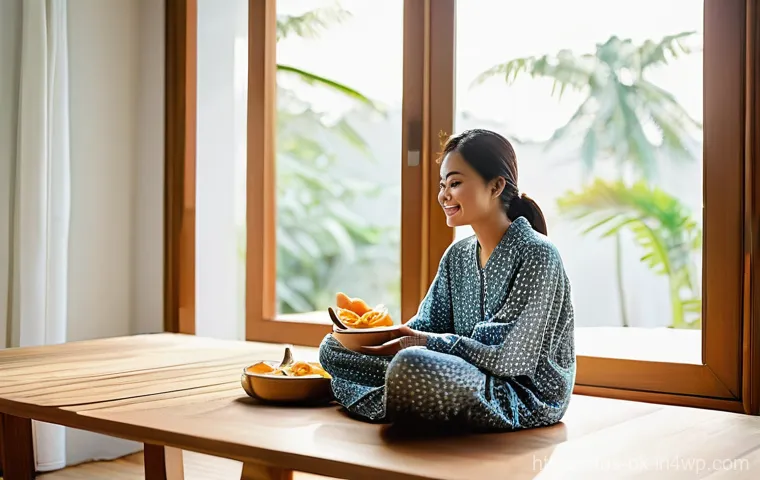 하루를 의미 있게 바꾸는 작은 실천 - **Prompt:** "A serene morning scene in a modern Malaysian home. A young Malay woman, in her late 20s...